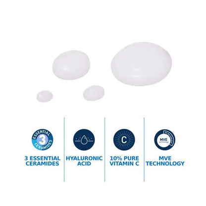 CeraVe Skin Renewing Vitamin C Serum - 30ml Brightening Serum with Hyaluronic Acid & Ceramides for Radiant Skin