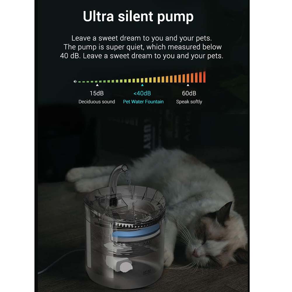 Automatic Pet Water Fountain – Ultra-Quiet 2.6L Cat & Dog Dispenser with Filters
