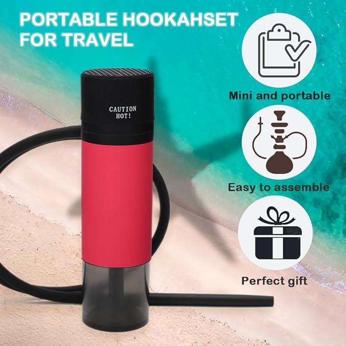 Portable Travel Hookah,Car Hookah, Portable Hookah Set Travel Hookahs Small Hookahs Mini Shisha for Car,Outdoor Travel Shisha, Sheesha Narguiles Smoking.