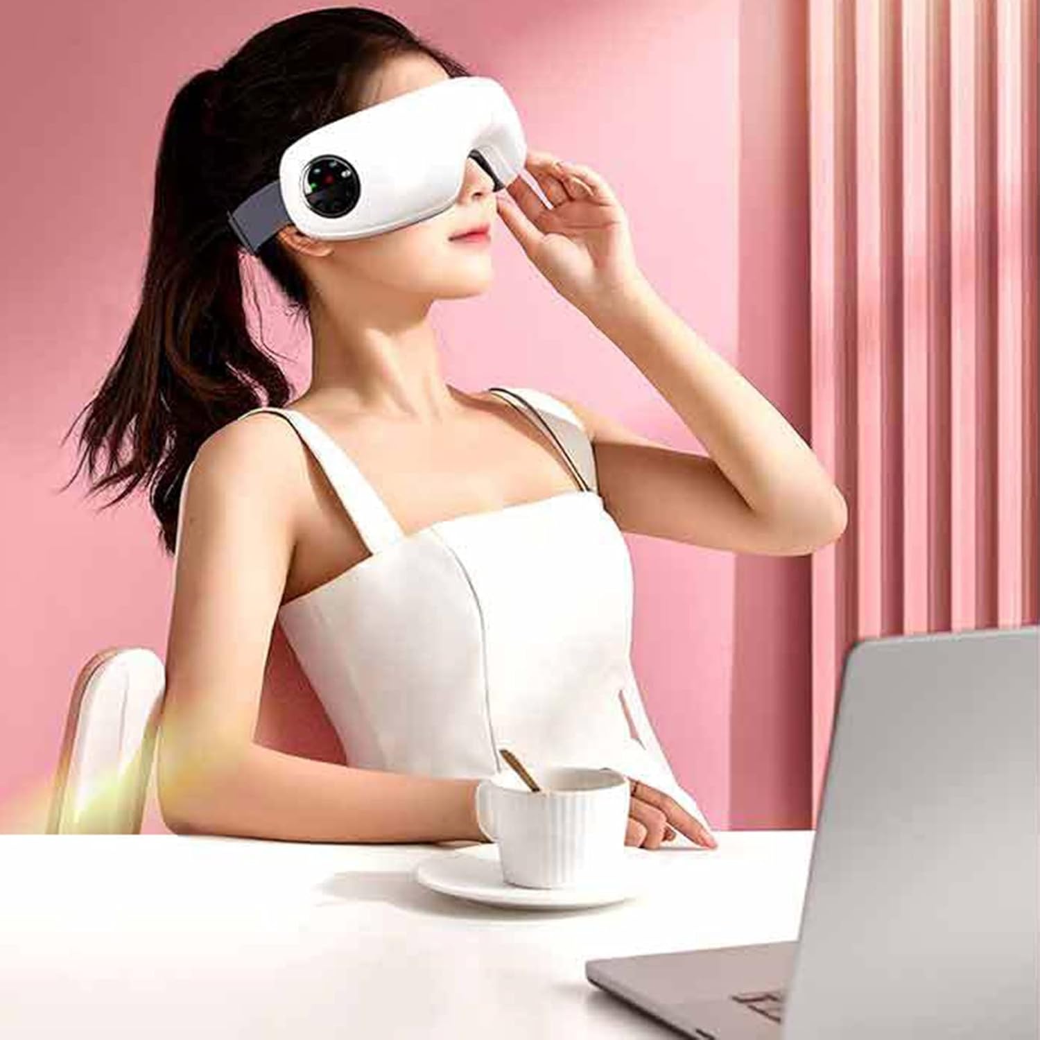 Eye Massaging Tool, Lightweight &amp; Portable, relaxation, travel use, USB Rechargeable, Eye Care / Massage Device, Intelligent Pressure Technology, Built-In Meditation Music.