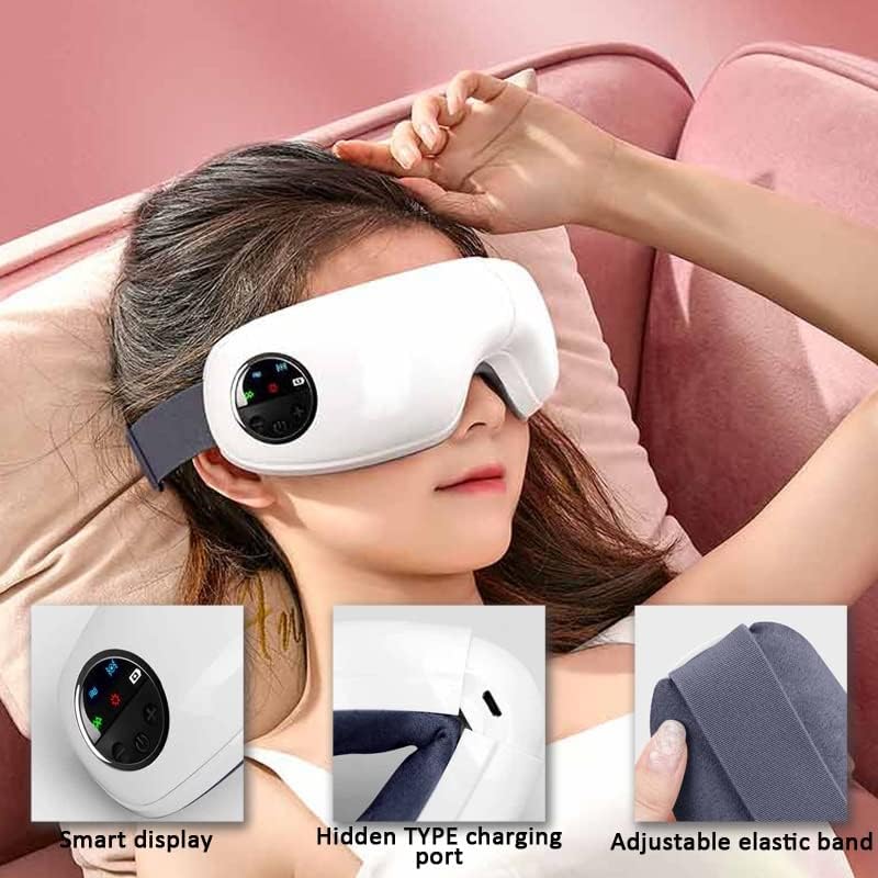 Eye Massaging Tool, Lightweight & Portable, relaxation, travel use, USB Rechargeable, Eye Care / Massage Device, Intelligent Pressure Technology, Built-In Meditation Music.