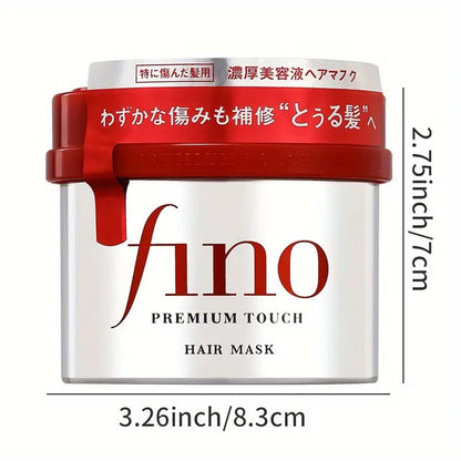 FINO Hair Mask with Plant-Derived Squalane & Glutamic Acid – Deep Conditioning Treatment for Normal Hair, Smooth, Hydrated & Healthy Shine, 8.11oz