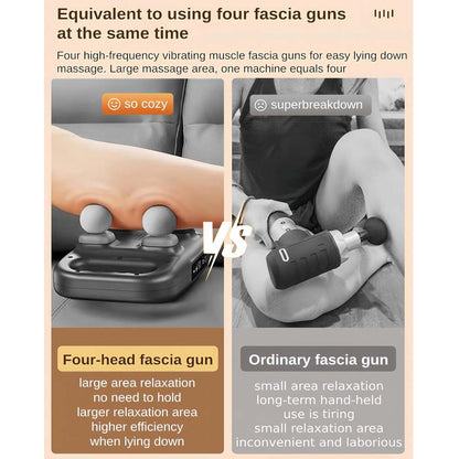 4-Head Massage Gun Deep Tissue - 20 Intensities & 6 Modes, Muscle Massager for Back, Neck, Shoulder, Leg & Body Pain Relief