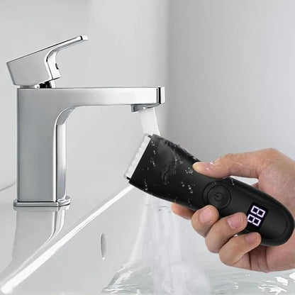 Electric Hair Trimmer and Shaver for Men | Body Groomer for Groin & Ball, Pubic Hair | Replaceable Ceramic Blade