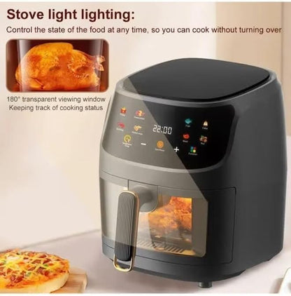 Multifunctional Digital Touch Air Fryer | 8L Capacity, 2400W Power | Sleek Black Design