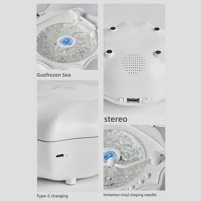 Shell Lamp with Bluetooth Speaker, Creative Ocean Wave Projector Shell Light, Waves Retro Bluetooth Vinyl Record Player, Night Lights Bluetooth Speaker, Bluetooth Desktop Speaker for Bedroom, Table Decor.