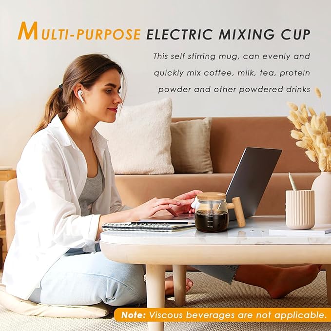 Electric Mixing Cup 400ML, Electric Mixing Mug, Electric Mixing Cup Self Stirring, Coffee Mug, Lightweight Self Mixing Cup, High Speed, Electric Self Mixing and Stirring Cup for Home.