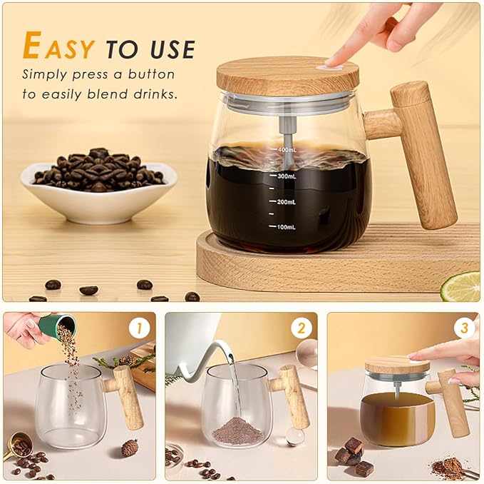 Electric Mixing Cup 400ML, Electric Mixing Mug, Electric Mixing Cup Self Stirring, Coffee Mug, Lightweight Self Mixing Cup, High Speed, Electric Self Mixing and Stirring Cup for Home.