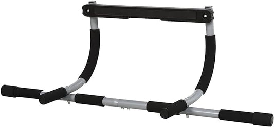 Multifunctional Door Pull-Up Bar | Steel and Foam Training Bracket for Home Workouts | Black and Grey