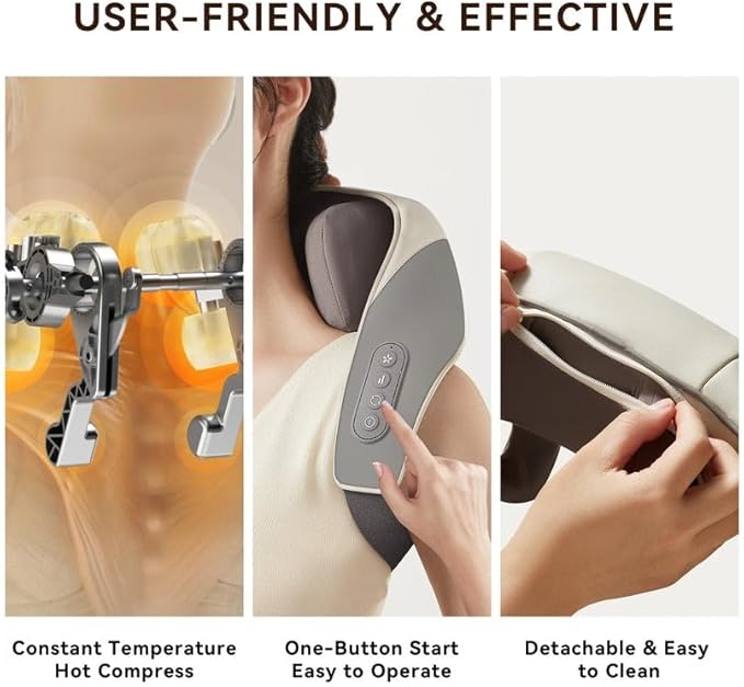 Wireless Back Muscle Relaxing Massage Pillow – Neck and Shoulder Massager for Pain Relief