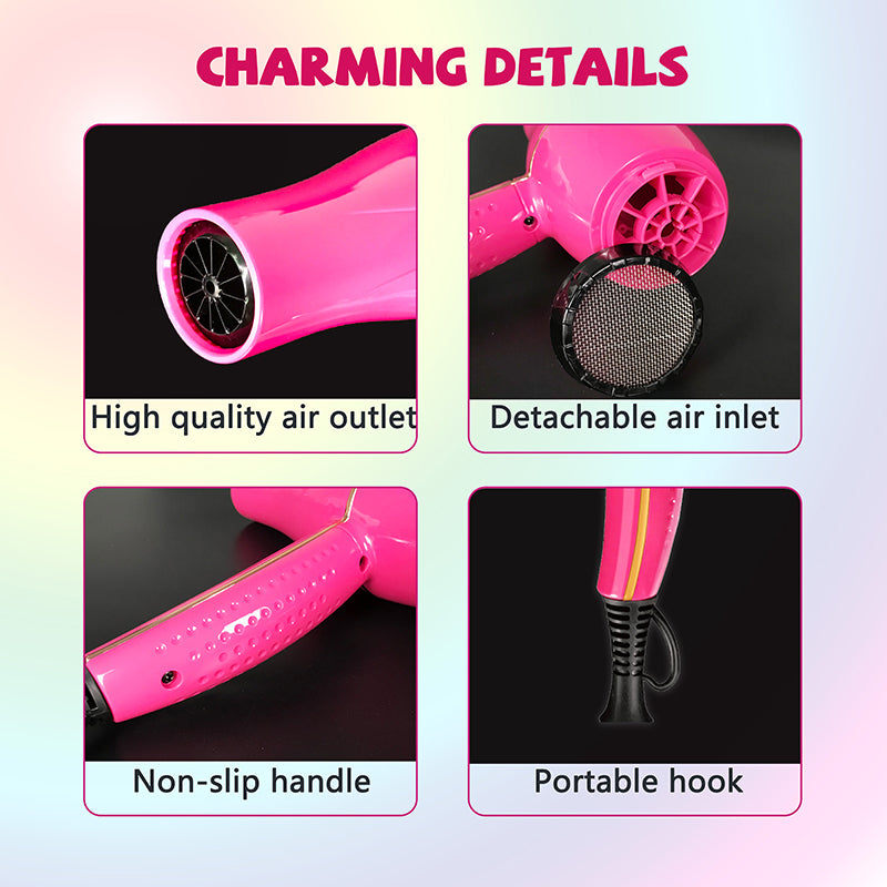 2000W Professional Infrared Hairdryer - Commercial Red Electric Blow Dryer, 110V/240V, Fast & Efficient Styling