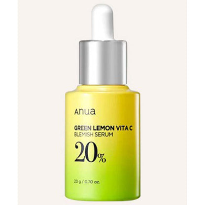 Anua Green Lemon Vitamin C Serum - 20ml with Vitamin E, Hyaluronic & Ferulic Acid for Brightening & Antioxidant Protection