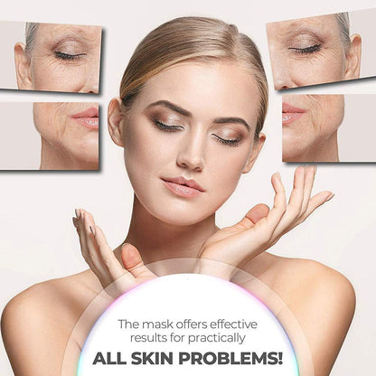 7-LED Whitening Face Mask | Advanced Optical Therapy for Radiant Skin | White/Black | 230x200mm