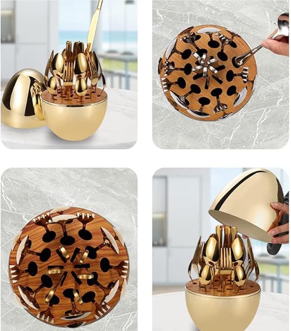 24-Piece Stainless Steel Cutlery Set – Luxury Scandinavian Style