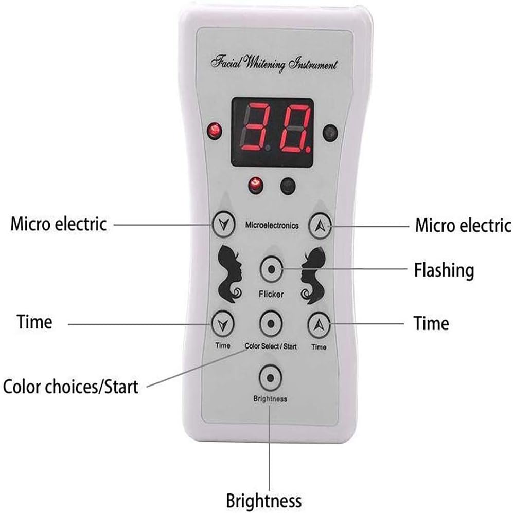 7-LED Whitening Face Mask | Advanced Optical Therapy for Radiant Skin | White/Black | 230x200mm