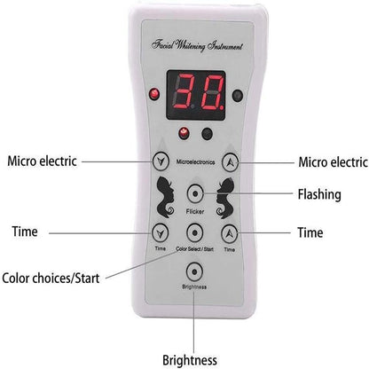 7-LED Whitening Face Mask | Advanced Optical Therapy for Radiant Skin | White/Black | 230x200mm