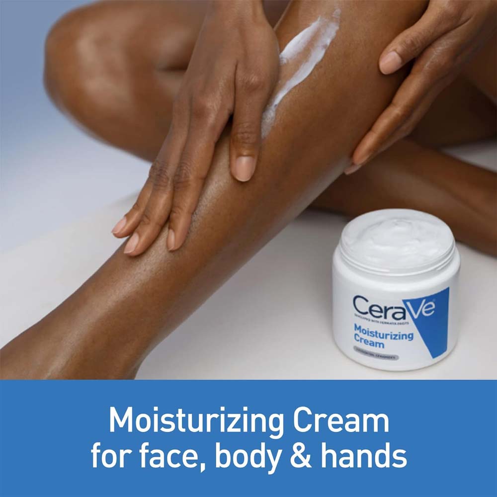CeraVe Moisturizing Cream 454g - Hyaluronic Acid & Ceramides for Dry Skin, Face & Body Moisturizer, Fragrance-Free
