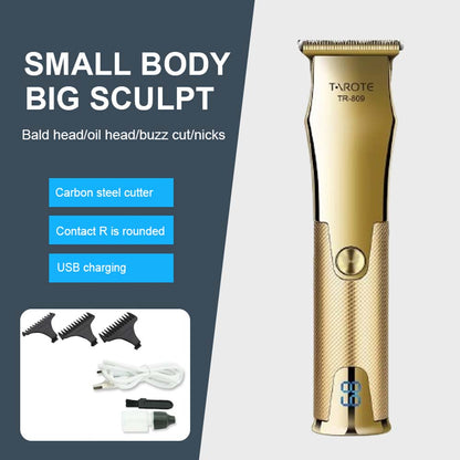 Professional Cordless Hair Trimmer for Men. Electric oil-head stainless steel clipper & beard shaver for precision grooming.