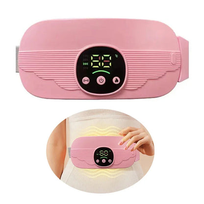 Smart Menstrual Heating Pad - 4-Gear Constant Temperature Abdominal Massager with Vibration, Warm Palace Belt for Women (Pink-Colour)