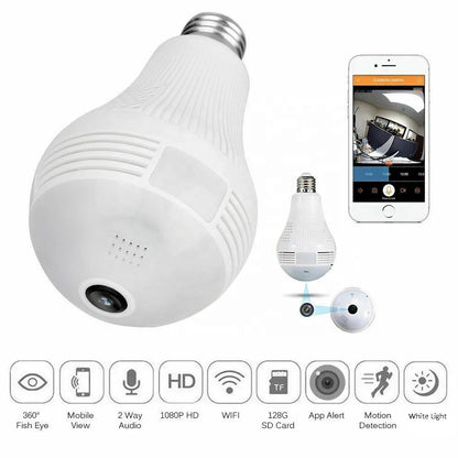 360° Hidden Spy Camera - 1080P HD WiFi Security Cam with Night Vision for Home/Baby Monitoring (iOS/Android)