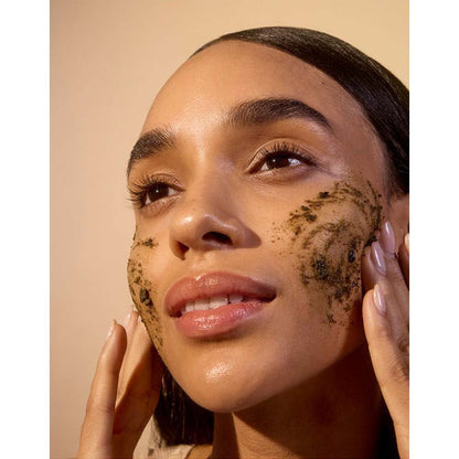 Acure Brightening Facial Scrub - Exfoliating Face Wash with Sea Kelp & French Green Clay, Gentle Daily Scrub for Radiant Skin