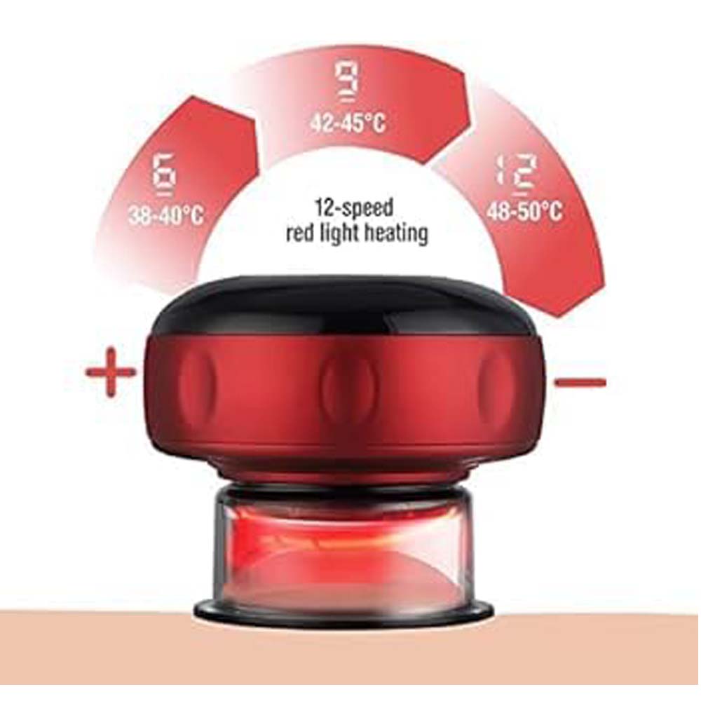 Smart Electric Cupping Device - 5 Massage Modes with Heating Therapy, Full Body Vacuum Massager for Pain Relief