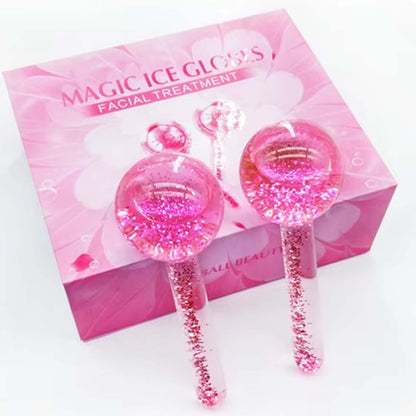 2-Pcs Facial Ice Globes. Cryo roller balls to reduce puffiness, dark circles & wrinkles. Cold therapy facial massager.