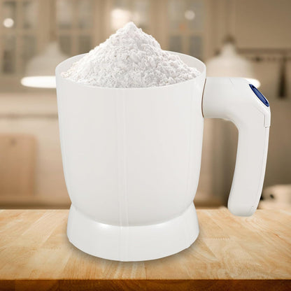 Electric Flour Sifter – Battery-Operated Steel Mesh Sieve for Effortless Baking and Pastry Making