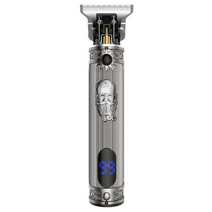 KM-700H Professional Cordless Hair Clipper. LCD display, 1500mAh USB rechargeable, adjustable blades & metal body for barbers.