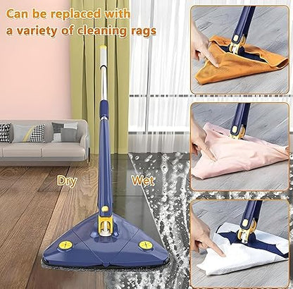 Rotatable Adjustable Triangle Cleaning Mop | Stainless Steel Long Handle for Easy Cleaning