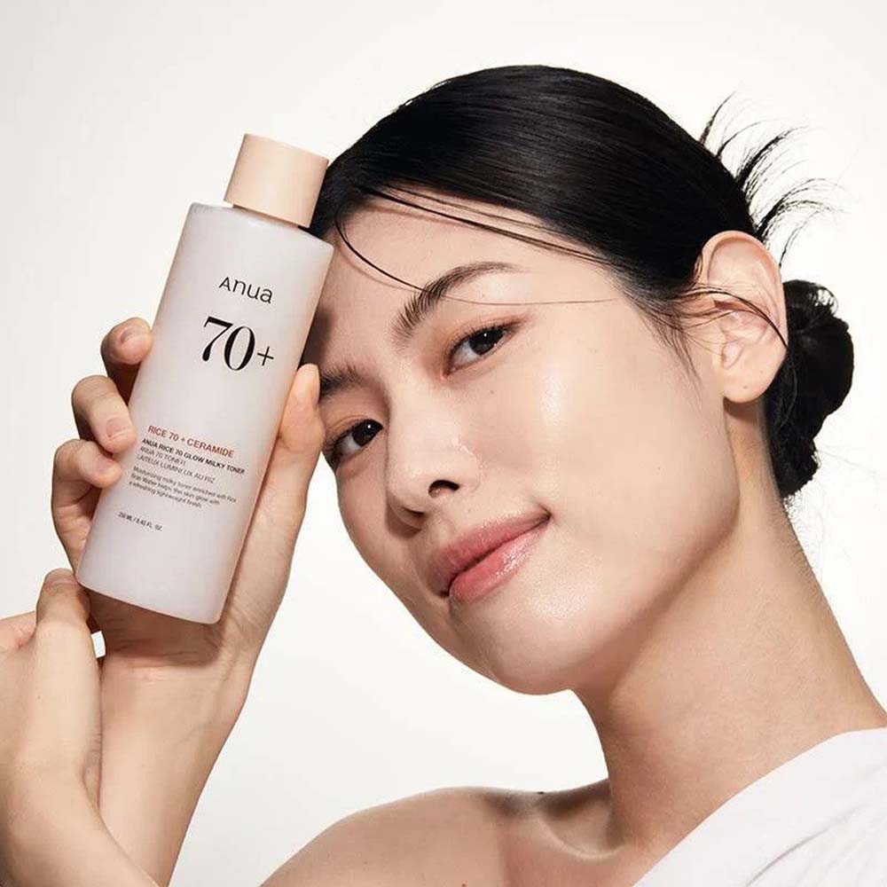 ANUA Rice 70 Grow Milky Toner 250ml - Korean Moisturizing Lotion for Brightening, Hydration & Smooth Skin Tone