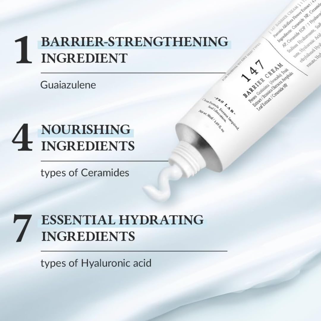 147 Antioxidant Cream - Intensive Moisture Barrier Care for Acne-Prone, Oily & Sensitive Skin, Soothing Relief