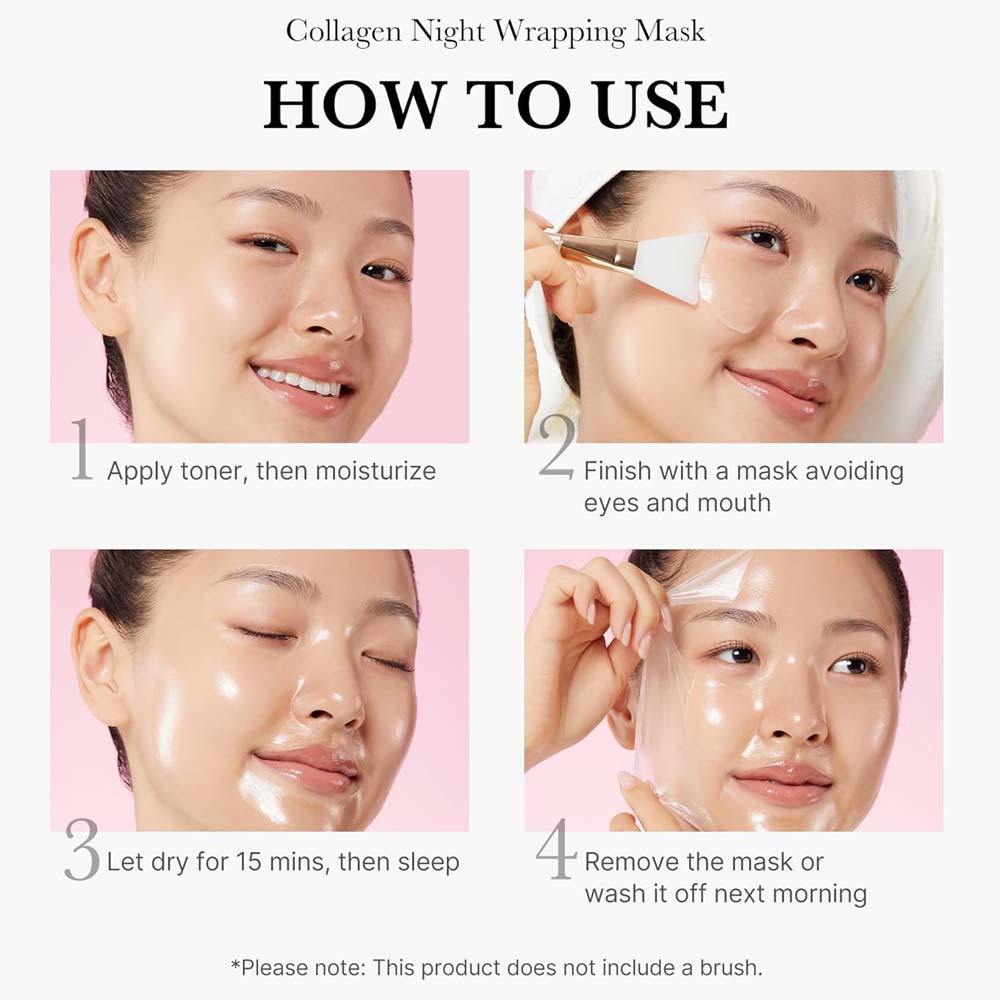 Medicube Collagen Overnight Wrapping Peel Off Mask. Hydrating & firming sleep mask for sagging & dull skin. 2.53 fl.oz.