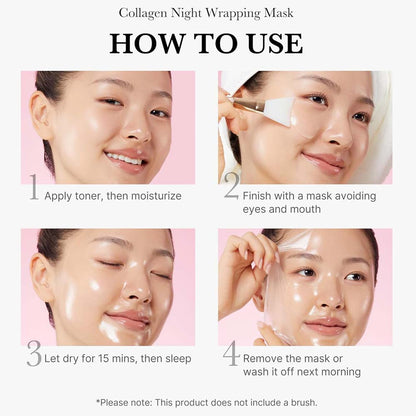 Medicube Collagen Overnight Wrapping Peel Off Mask. Hydrating & firming sleep mask for sagging & dull skin. 2.53 fl.oz.