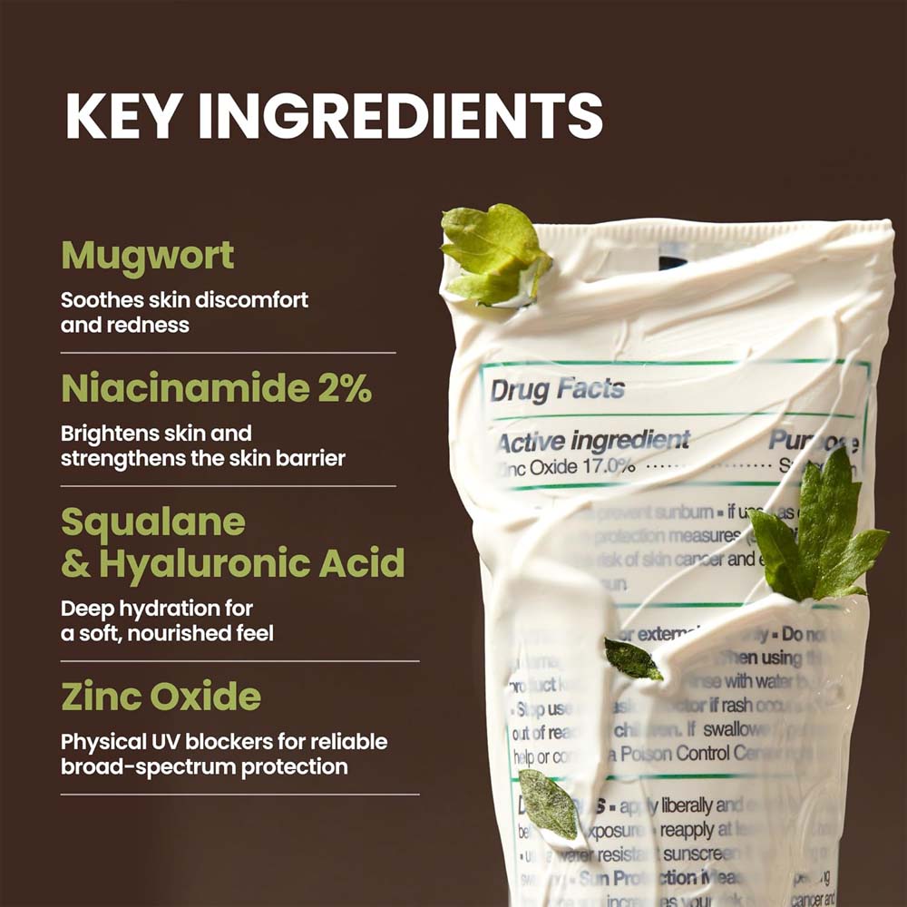 AXIS-Y No-Stress Physical Sunscreen V3. SPF 50 mineral sunblock with Niacinamide for sensitive, acne-prone skin. Vegan Korean skincare.