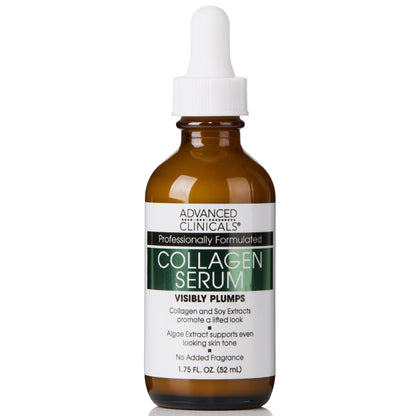 Advanced Clinicals - Collagen Serum (Original), Advanced Clinicals Collagen Serum For Face | Visible Anti Aging Collagen Peptide Serum + Hyaluronic Acid Moisturizer Improves Look Of Wrinkles, Dry Skin, & Fine Lines, No added Fragrance, 1.75 Fl Oz