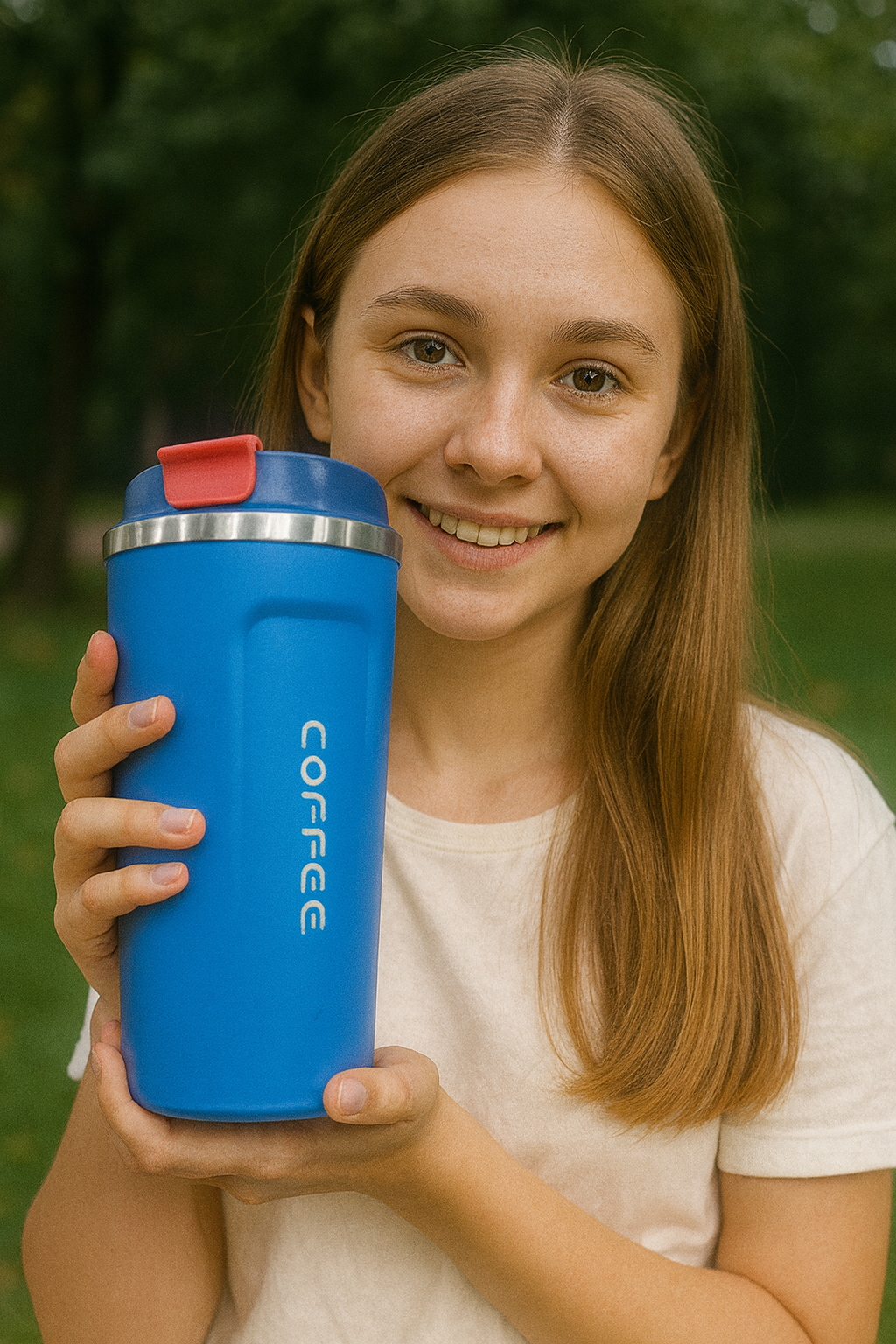 Stainless Steel Coffee Travel Mugs, Stainless Steel, Insulated, Travel Coffee Mug, Fip Lid, Reusable Double Wall, Vacuum Metal Coffee Cup, Portable, Leak Proof, Thermal Tumbler for Hot & Cold Drinks.