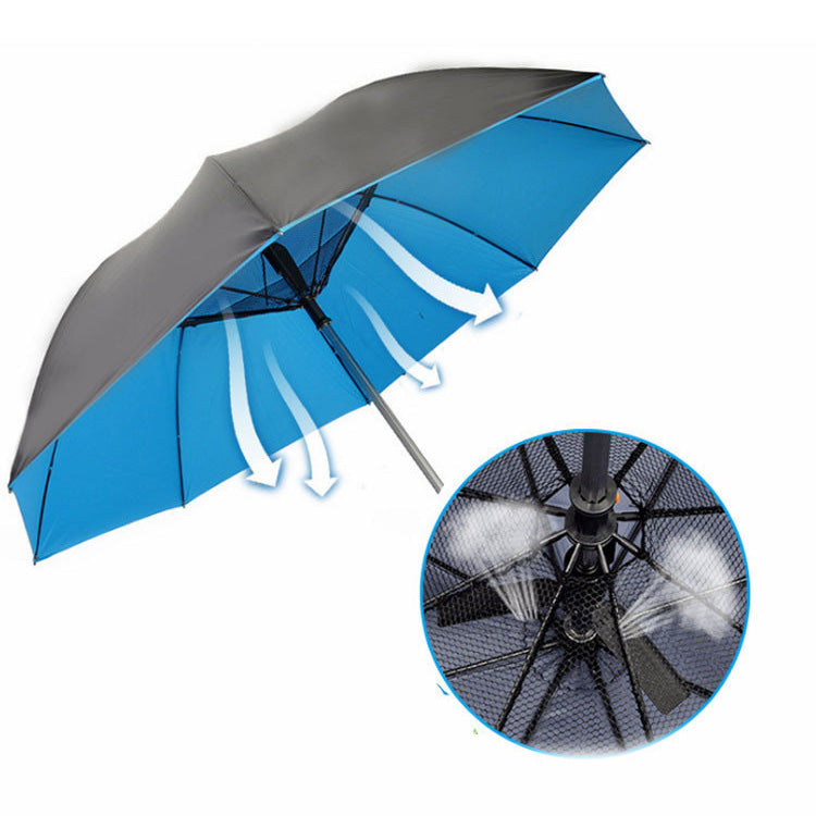Fan Umbrella, Newly UV Sun Umbrella with Fan, Portable Cooling UPF 50+, Foldable for Sun & Rain, USB Rechargeable, Travel Umbrellas for Watching Games, Playground, Heatstroke, Hot Days.