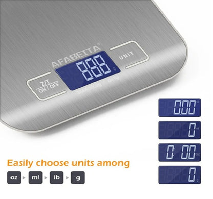 Digital Electronic Kitchen Food Diet Postal Scale Weight, Balance 5KG 1g 11lb, Kitchen Scales, Stainless Steel, Weighing Food, Diet Postal, Balance Measuring, LCD Precision Electronic.