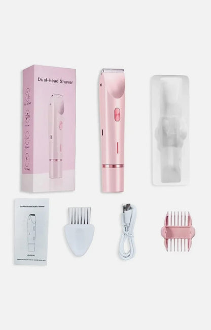 Two-Head 2-in-1 Electric Shaver – Painless Hair Remover for Women, IPX7 Waterproof