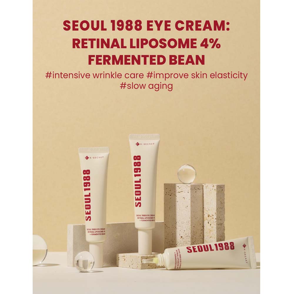 KSECRET SEOUL 1988 Eye Cream – Retinal Liposome 4% + Fermented Bean, Anti-Aging Wrinkle Care, Improves Elasticity & Pigmentation, 30ml / 1.01 fl.oz