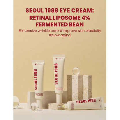 KSECRET SEOUL 1988 Eye Cream – Retinal Liposome 4% + Fermented Bean, Anti-Aging Wrinkle Care, Improves Elasticity & Pigmentation, 30ml / 1.01 fl.oz