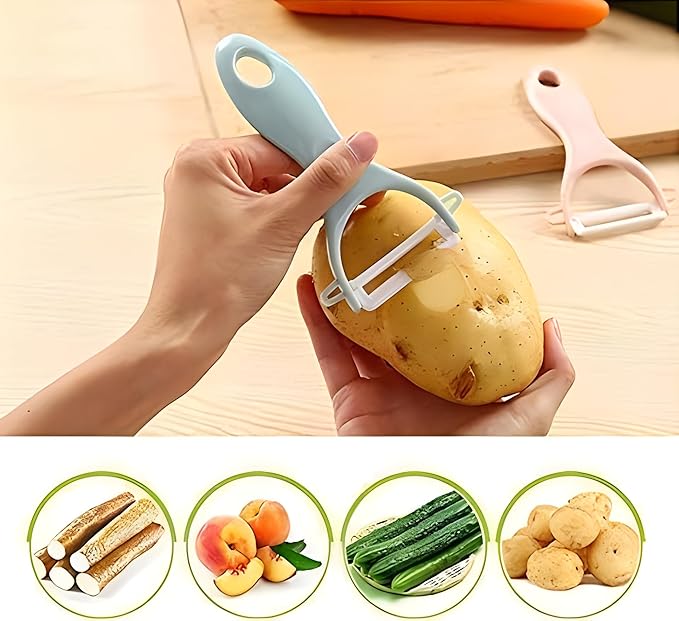 Ceramic Peeler & Sharp 'Y' Paring Knife Set | Assorted Colors | Pack of 6