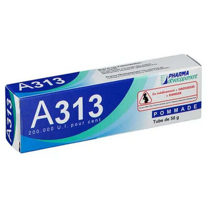 A313 Vitamin A Pommade. French pharmaceutical retinoid ointment for anti-aging, wrinkles & skin renewal. 50g tube.