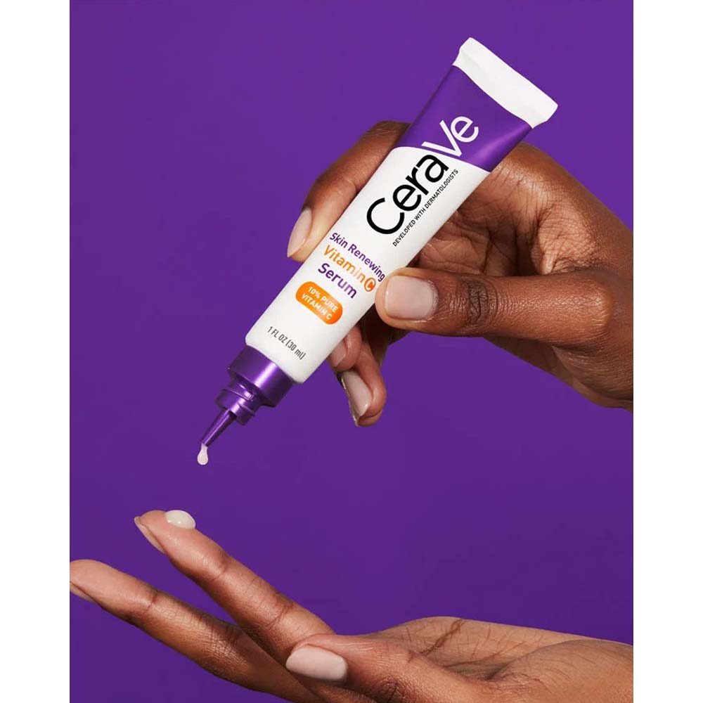 CeraVe Skin Renewing Vitamin C Serum - 30ml Brightening Serum with Hyaluronic Acid & Ceramides for Radiant Skin
