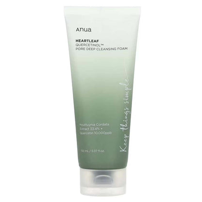 ANUA Heartleaf Quercetinol Pore Cleansing Foam - Deep Cleansing & Moisture Balance for All Skin Types, 150ml
