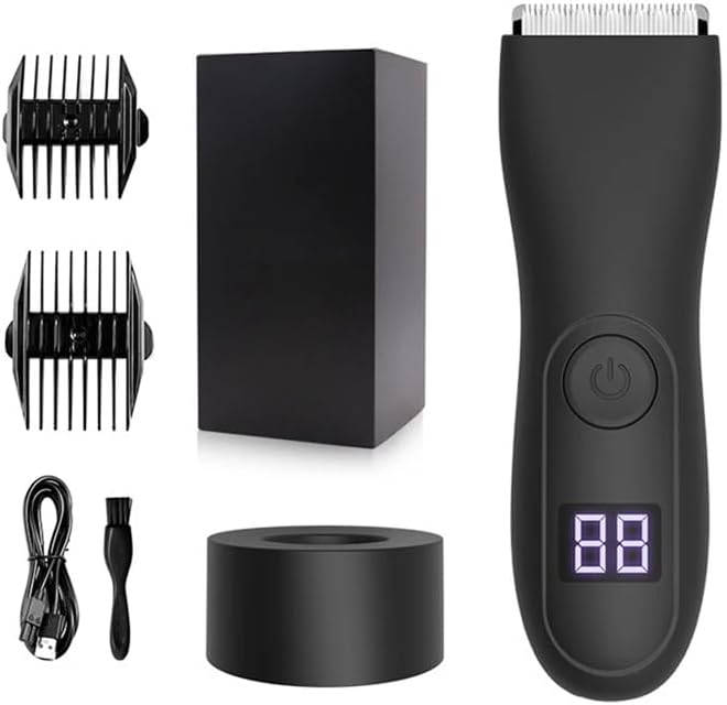 Electric Hair Trimmer and Shaver for Men | Body Groomer for Groin & Ball, Pubic Hair | Replaceable Ceramic Blade