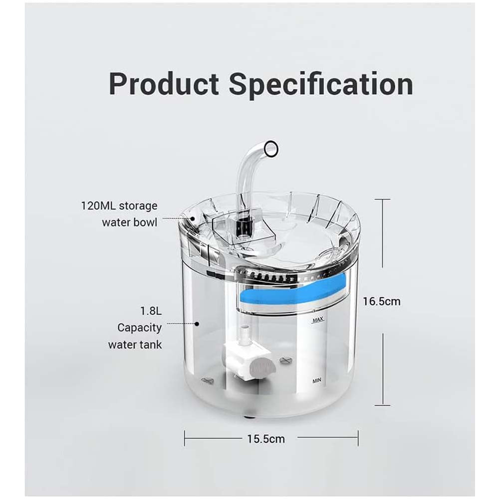 Automatic Pet Water Fountain – Ultra-Quiet 2.6L Cat & Dog Dispenser with Filters