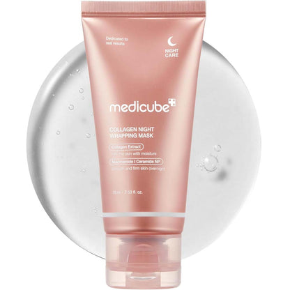 Medicube Collagen Overnight Wrapping Peel Off Mask. Hydrating & firming sleep mask for sagging & dull skin. 2.53 fl.oz.