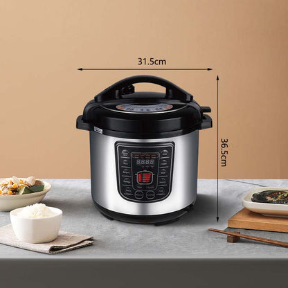 8L Smart Digital Pressure Cooker - Multi-Function Electric Rice Cooker with Non-Stick Pot & Stainless Steel Design